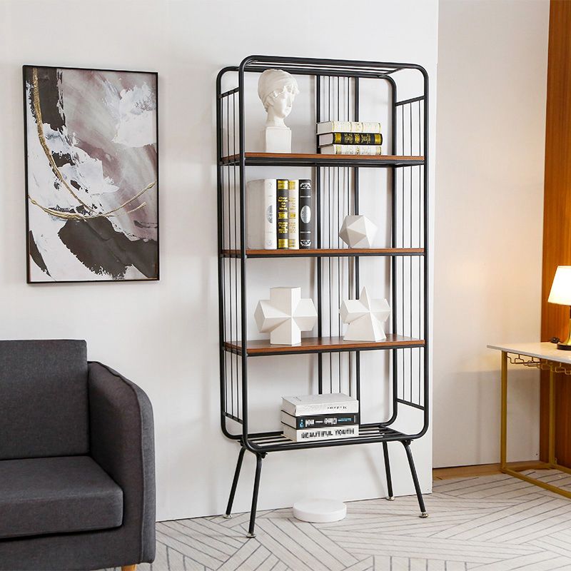 Scandinavian Iron Etagere Bookshelf Open Vertical Bookshelf for Bedroom