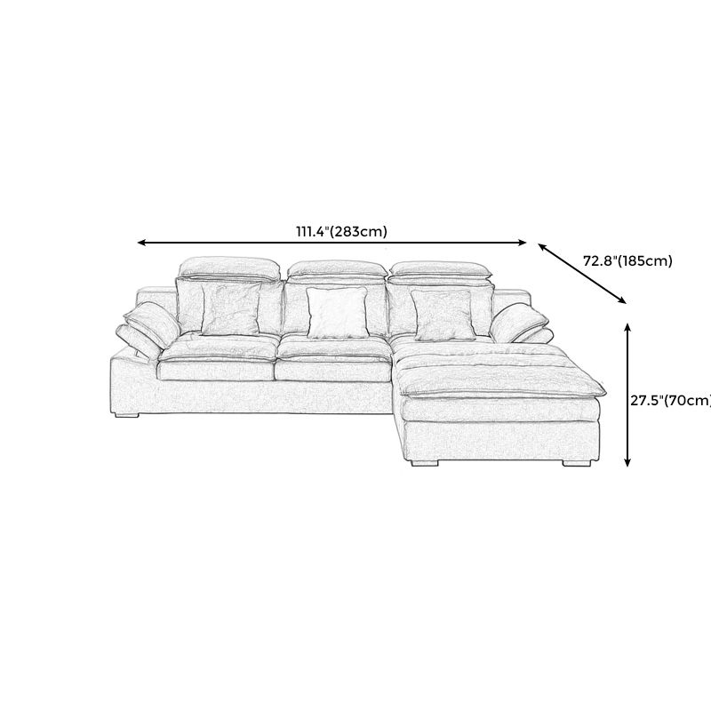 Modern Modular Reversible Sectional with High Back for Apartment