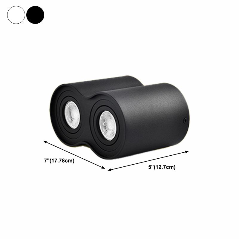 1 / 2 Light Aluminum Flush Mount Light White / Black Cylinder Ceiling Flush Mount