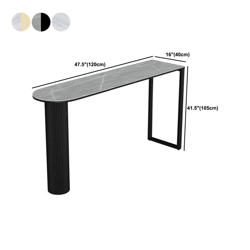 Nordic Simple Bar Table Stone Top Free Form Top Bistro Table for Restaurant