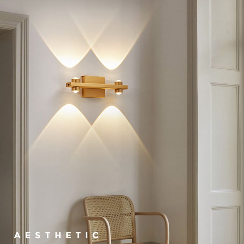 Lampada a montaggio a parete lineare moderna lampada a parete in metallo a 1 luce per bagno