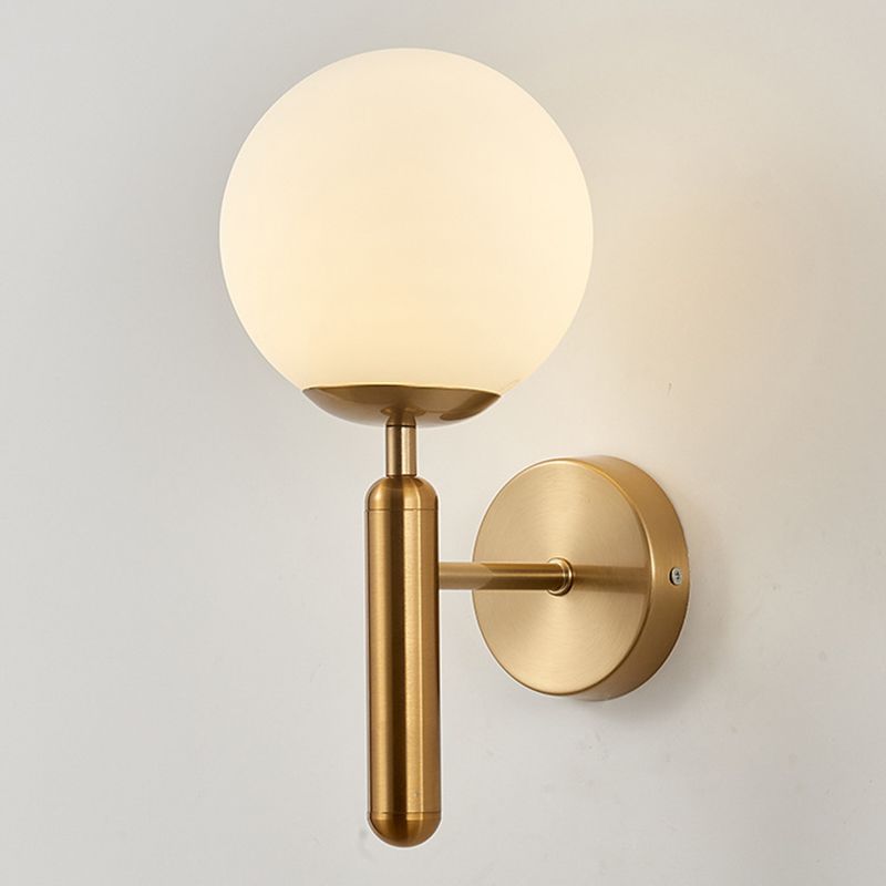 Globe Bedroom Wall Mounted Lighting Glass Modern Style Wall Mounted Light Fixture