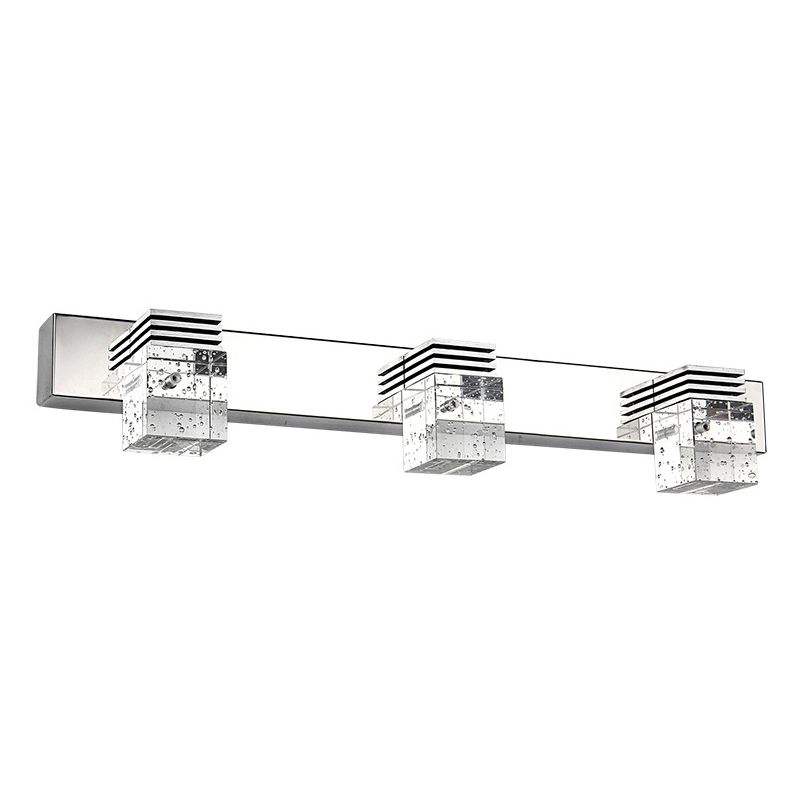 Vanité en acier inoxydable luminaire de style moderne Bubble Crystal Shade Bathroom Wall Éclairage