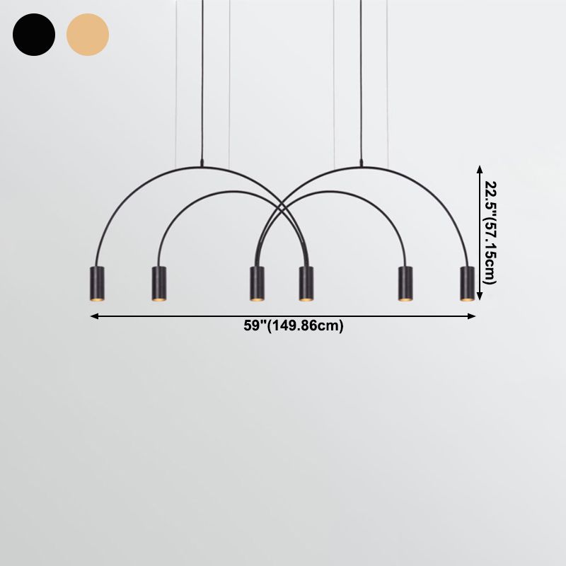 Cylinder Island Lights Contemporary Metal Island Chandelier Lights for Kitchen