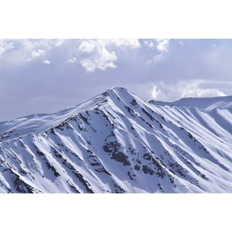 Snow Mountain Landscape Removable Wall Mural for Living Room, Waterproofing