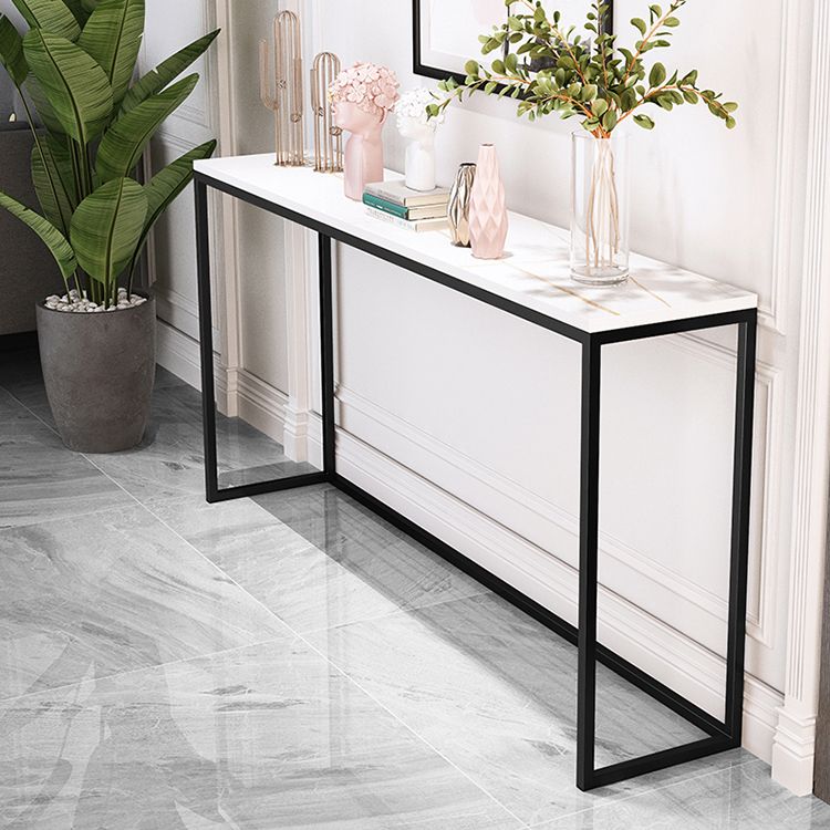 Modern Rectangle Console Sofa Table 33.46-inch Tall Accent Table with 1 Shelf