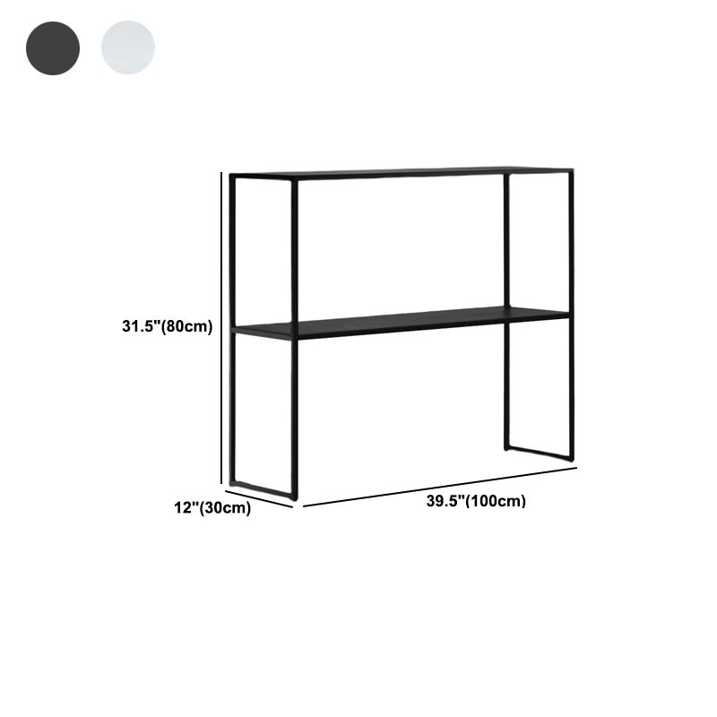 Contemporary Iron Console Table with Shelf and Sled Base,31 inch