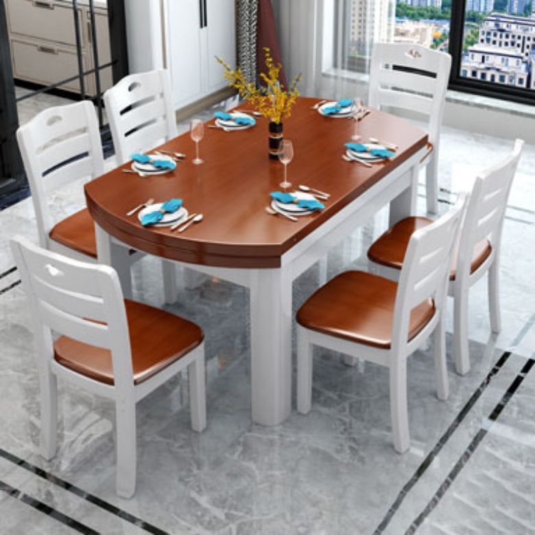 Solid Wood Dining Table Set 1/7 Pieces Dining Set for Kitchen