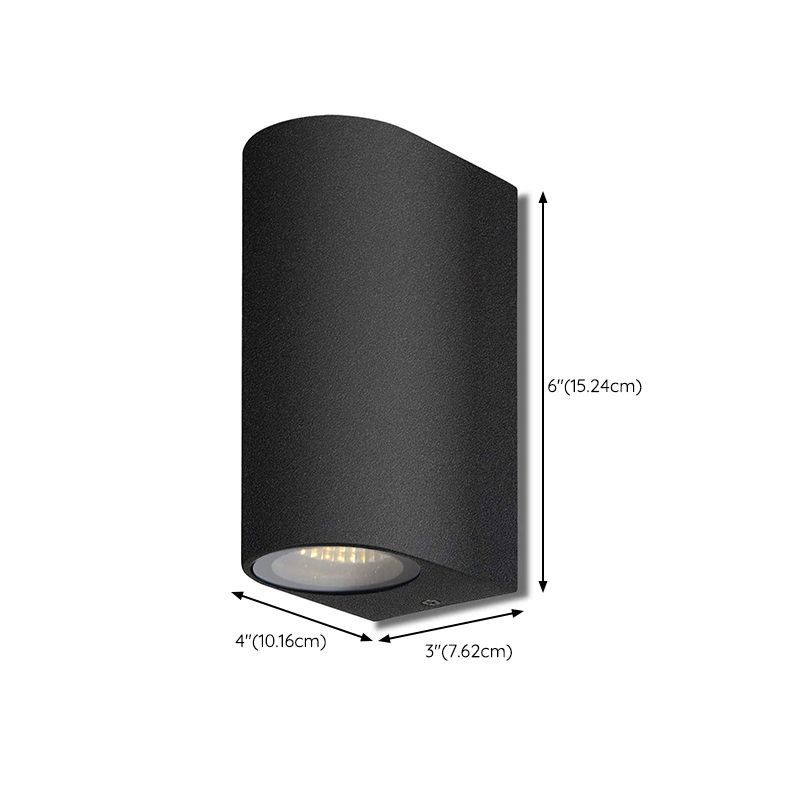 Cylinder Shape Wall Lamp Modern Style Metal 2 Lights Wall Light in White/Black