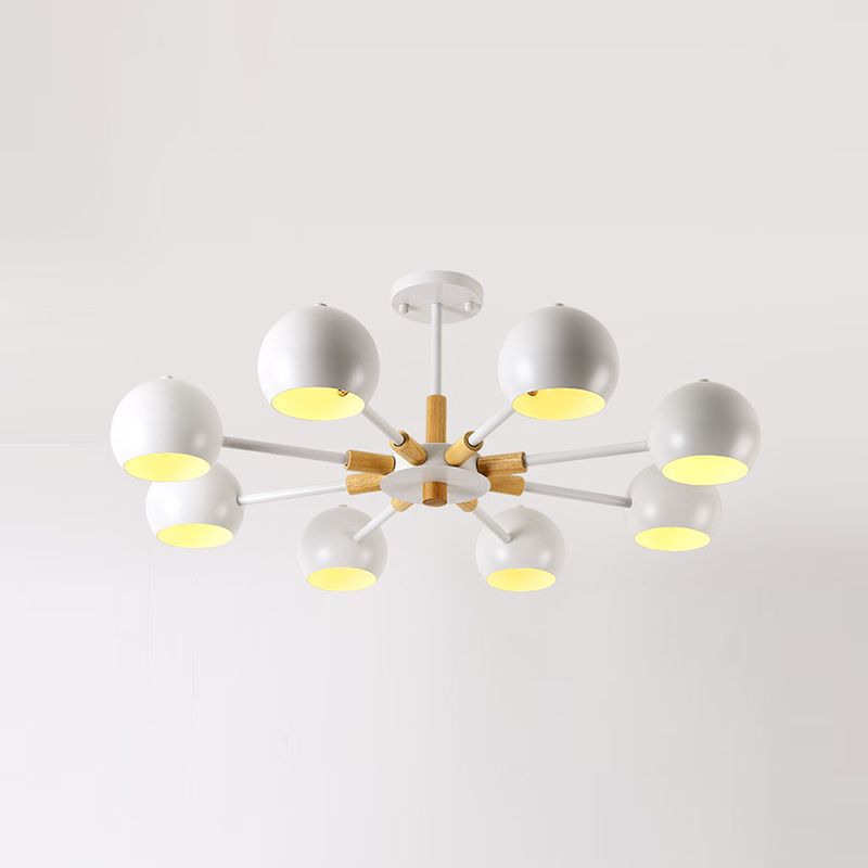 Macaron Domed Shaped Chandelier Light Metallic Lighting Fixture for Living Room