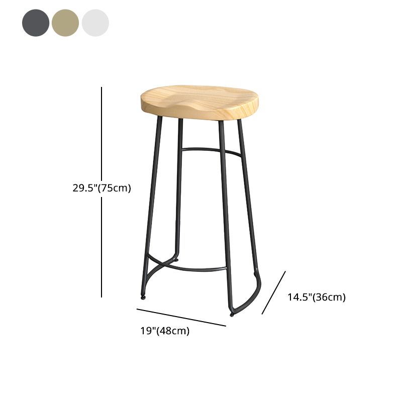 Modern Style Metal Bar Stool with Footrest Milk Tea Shop Bar Stool 30- Inches