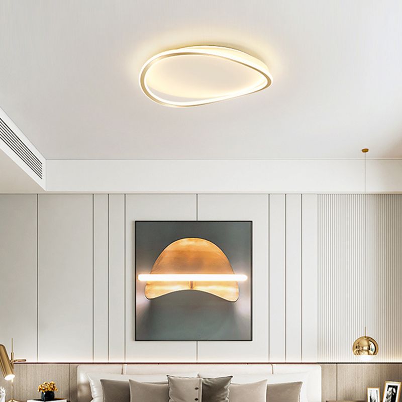 New Modern Metal 1-Light Flush Light Circle LED Ceiling Mounted Light for Bedroom