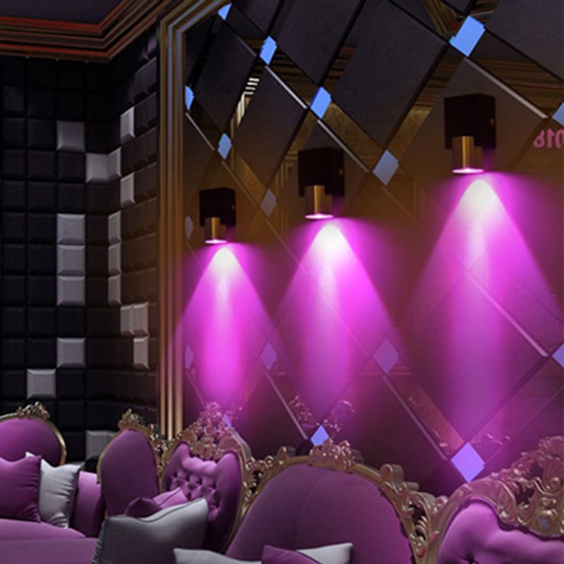 Tube Disco Pub Wall Light Fixture Aluminum Simple 3"/4.5" H LED Wall Mount Lighting in Silver, Blue/Yellow/Purple Light