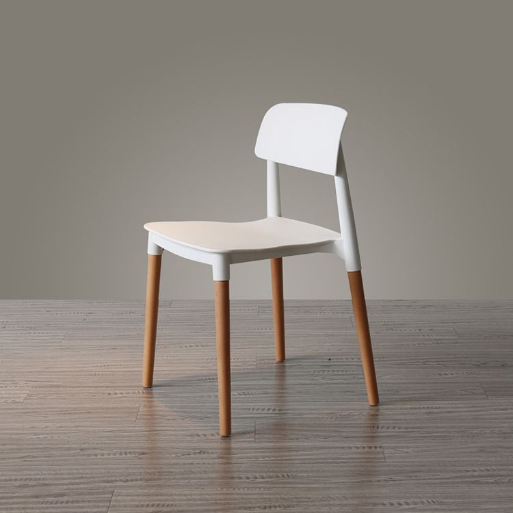 Chaise de salle à manger de style nordique, chaise latérale à dossier ouvert avec pieds en bois massif