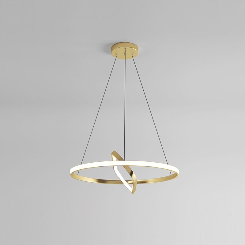 Strip Shape Chandelier LED Hanging Pendant Light Fixture with Acrylic Shade for Bedroom