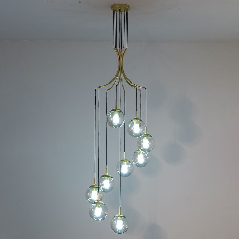 Globe Hanging Light Fixtures Modern Simplicity Glass Ceiling Pendant for Living Room