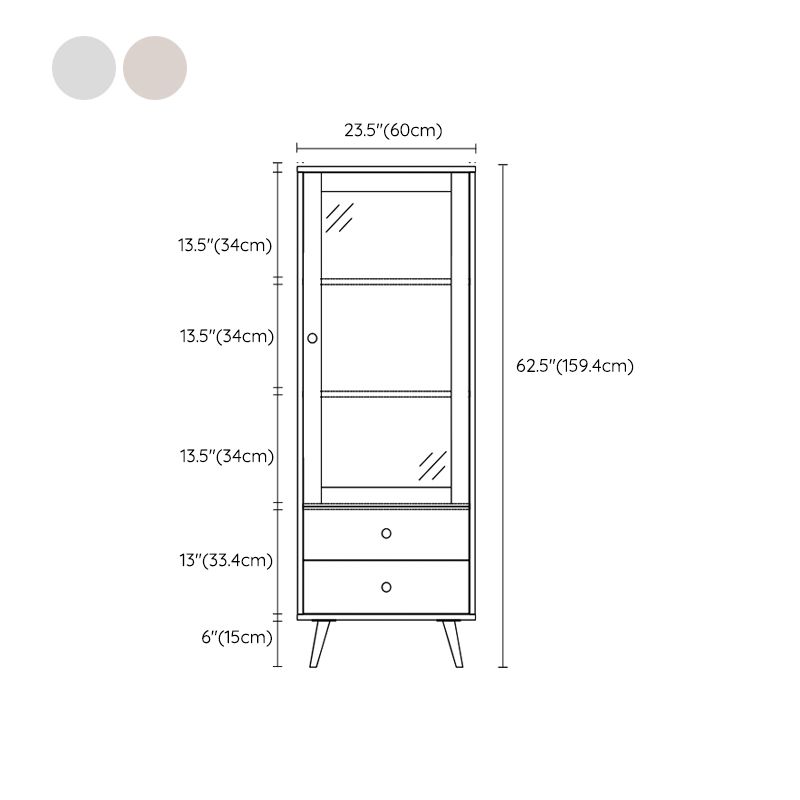 Modern Standard Bookshelf Drawers Included Engineered Wood Bookcase with Doors