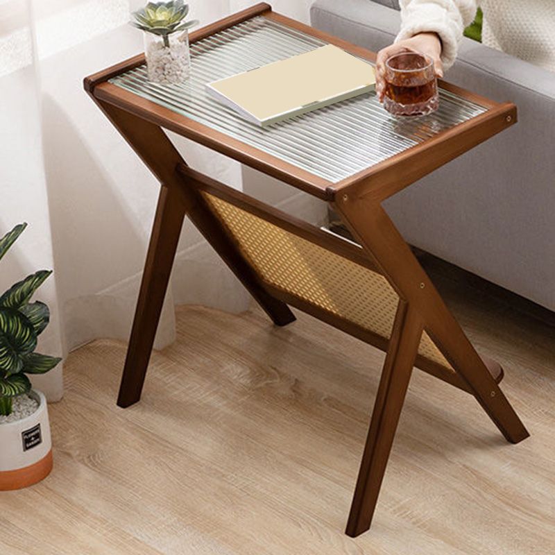 21.65" Tall Contemporary Style Side End Table Glass Sofa Side Accent Table
