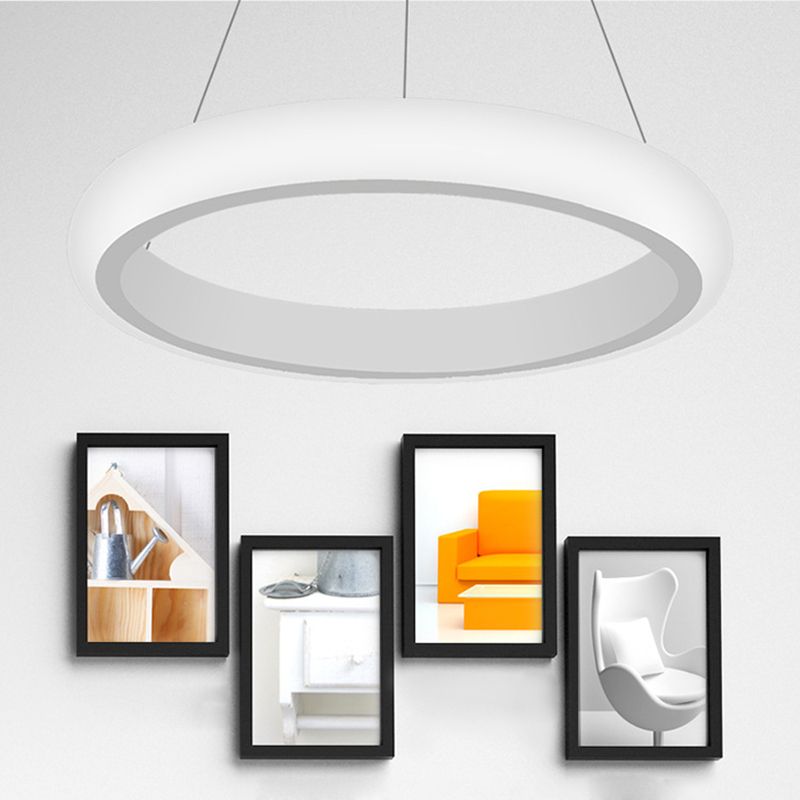 LAMPE DE DONUT BLANC MODRITIQUE MOCHERIST 1/2/3 LUMIÈRES ACRIMENTS PLADANT DE PLAFIC LED acrylique en blanc / lumière chaude