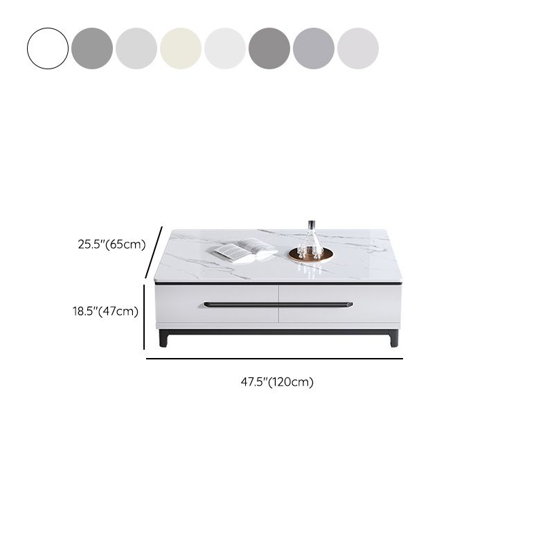Contemporary Slate Coffee Table Single Rectangle Coffee Table with Storage