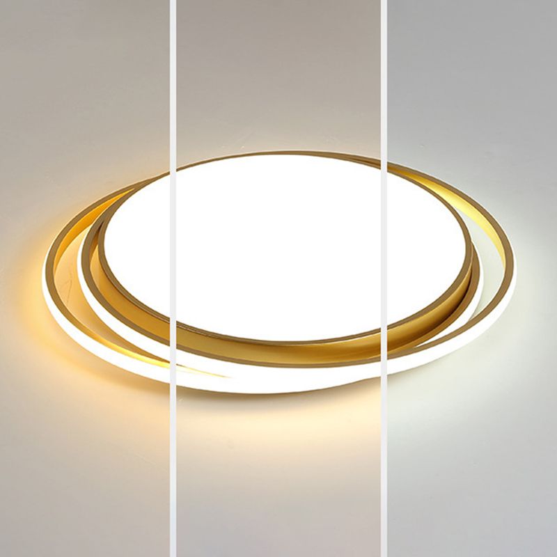 Modern Minimalist Metal Flush Mount Ceiling Lamp Gold Circular Shape LED Flush Mount Lighting for Bedroom
