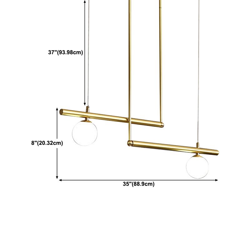 Modern Style Linear Shape Island Light Metal 1/2/3/4 Lights Island Lamps in Black and Gold