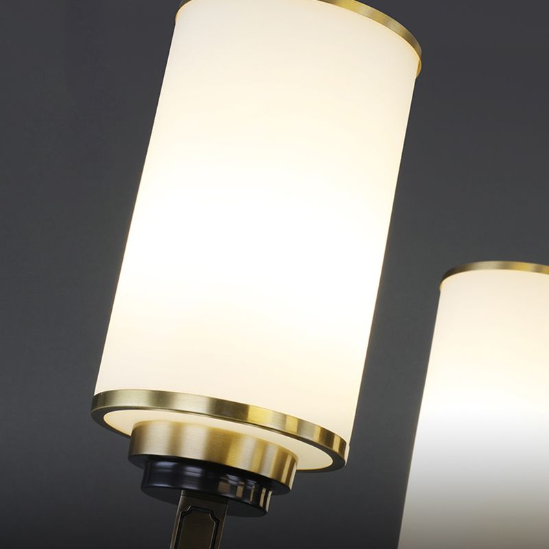 Witte glazen cilinder plafond hanger moderne stijl multi -lights kroonluchter verlichting