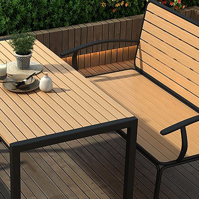 Modern Style 1/3 Pieces Rectangular Picnic Table Manufactured Wood Dining Picnic Table Set