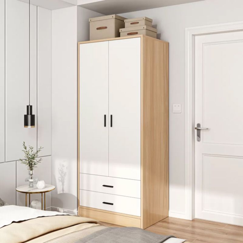 Contemporary Freestanding Home Wardrobe Closet Engineered Wood Wardrobe Armoire
