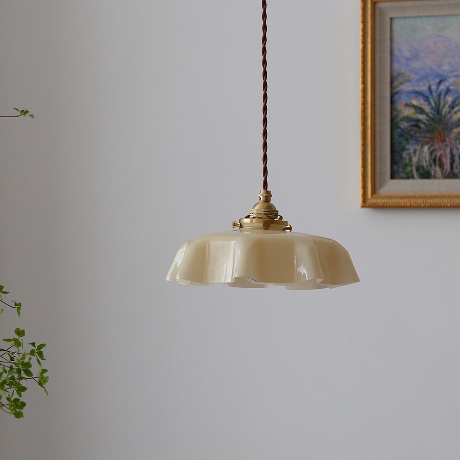 Nordic Style Macaron Pendant Light Metal Glass Hanging Light for Bedside
