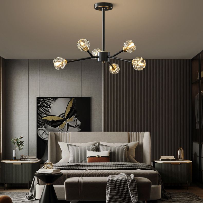 Zeitgenössische radiale Anhängerleuchte Kristallhängung angehender Licht für Wohnzimmer