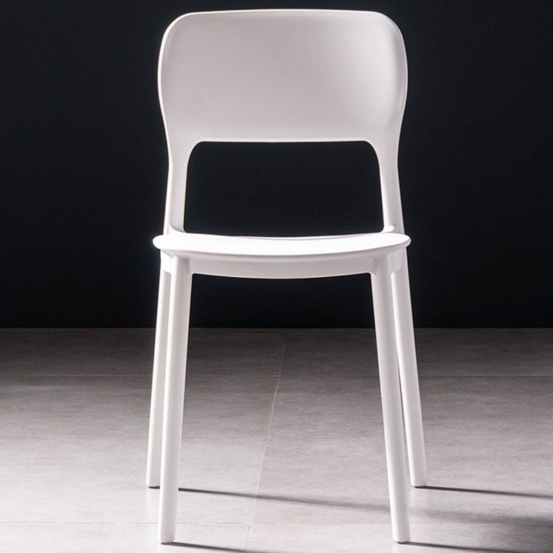 Silla de cocina de estilo contemporáneo, silla lateral de comedor con respaldo abierto sin brazos de plástico