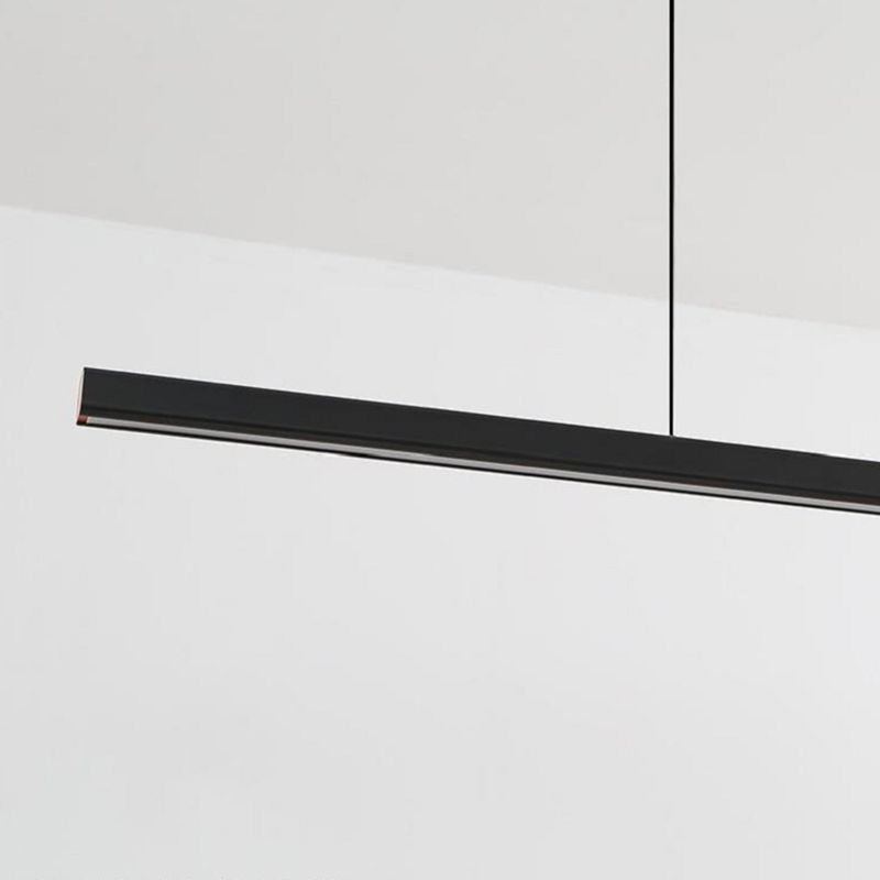 Strip Shape Island Lamp 1-Light LED Island Hanging Lamp with Acrylic Shade for Dining Room