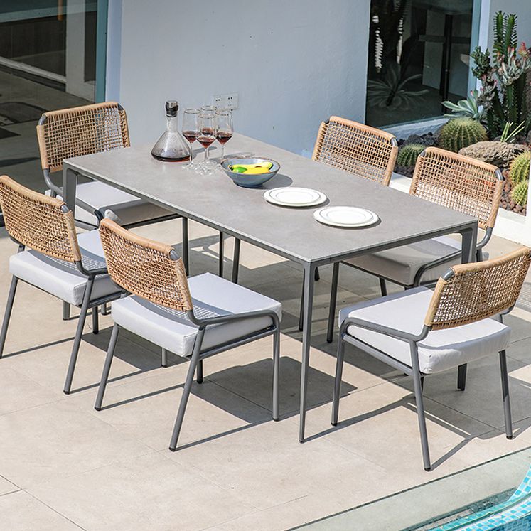 Modern Patio Dining Chair Set of 2/4/6/8 Metal Armless Dining Side Chair
