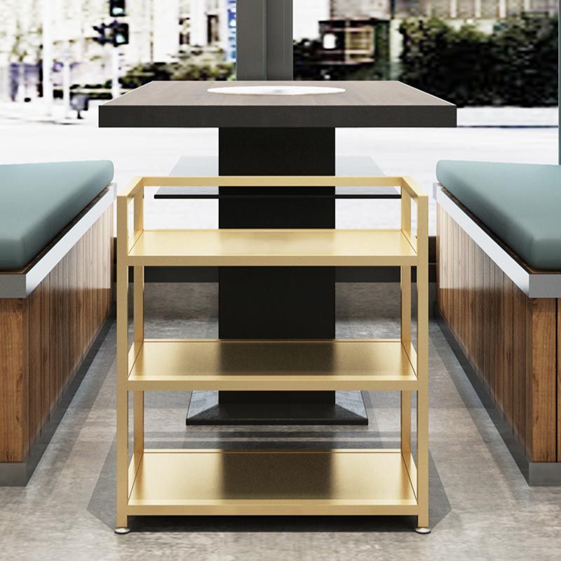 Contemporary Metal Prep Table 25.59"H Rolling Prep Table for Dining Room