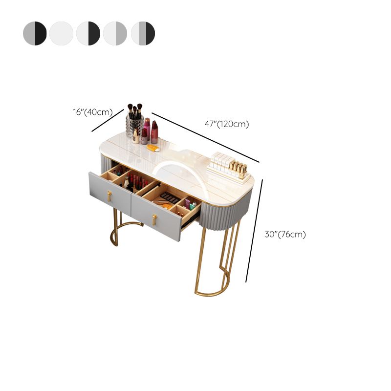 Lighted Mirror Makeup Vanity Storage Box Vanity Dressing Table for Bedroom