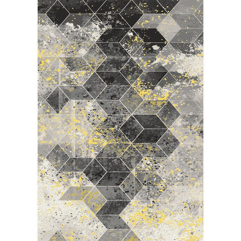 Minimalist Abstract Pattern Rug Multi Colored Polyester Carpet Washable Pet Friendly Anti-Slip Rug for Drawing Room