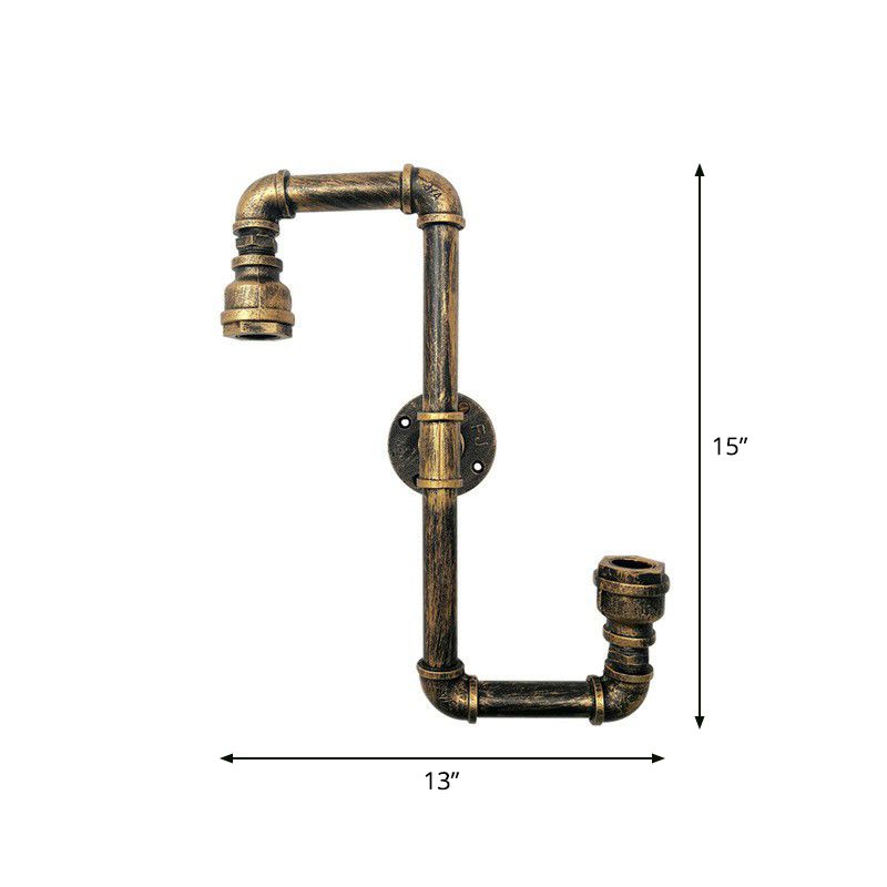 Lampada a parete a 2 teste a forma di magazzino in stile bronzo in bronzo fonce illuminazione per cucina