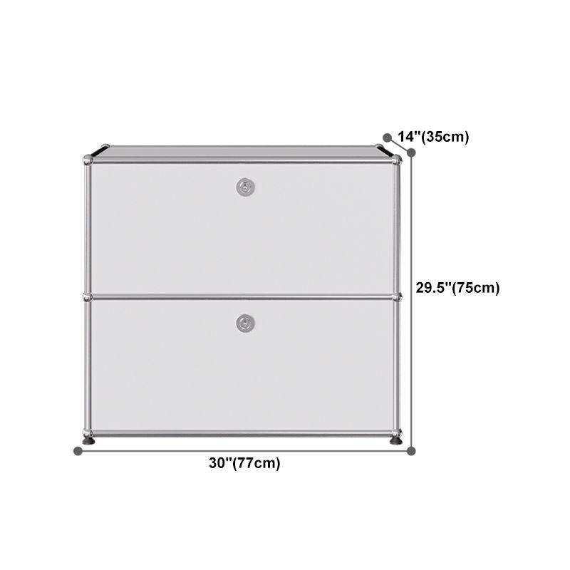 Modern Style White Sideboard Metal Storage Dining Sideboard with Drawer