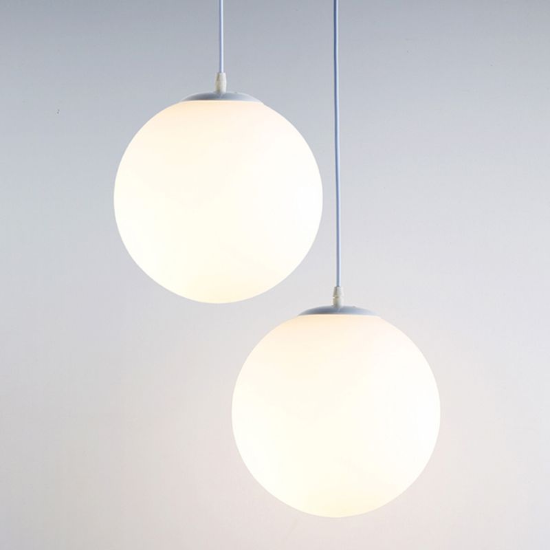 Lampe à suspension en verre blanc escaliers globaux pendentif pendentif avec 1 lumière