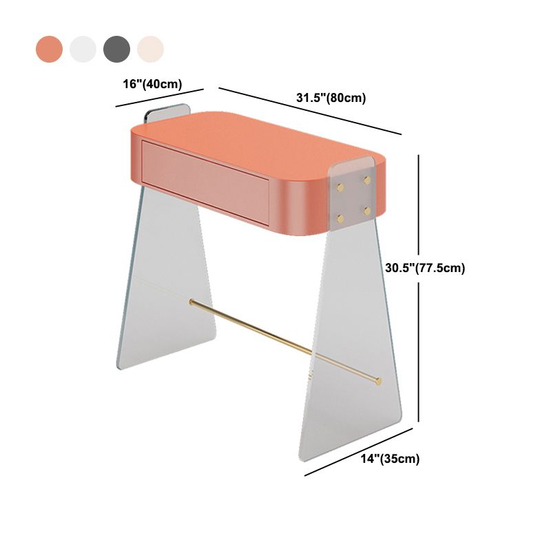 Contemporary Vanity 1 Storage Drawer Dressing Table with Acrylic Legs