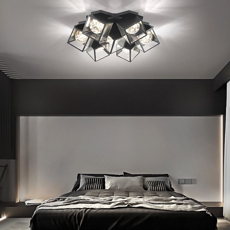 Metall + Acryl Quadrat Schatten Sternenhimmel Design Decke Licht Moderne Einfachheit Flush Montage Beleuchtung Halterung für Wohnzimmer