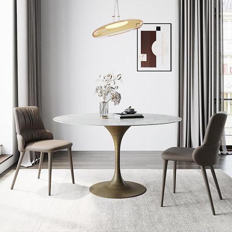 Round Stone Dining Table Tulip Base Dining Table for Dining Room
