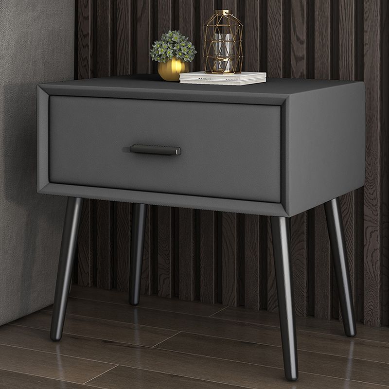 Modern Wood Nightstand 18.5" Tall Rectangle Nightstand with Drawer