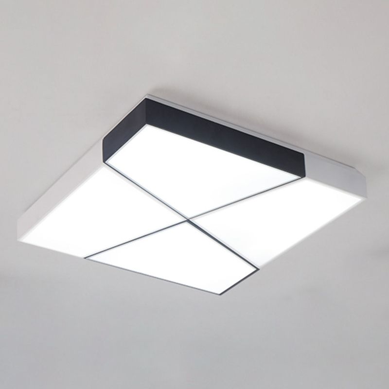 Luminaires encastrés géométriques en acrylique, Style moderne, lumière Led blanche et noire