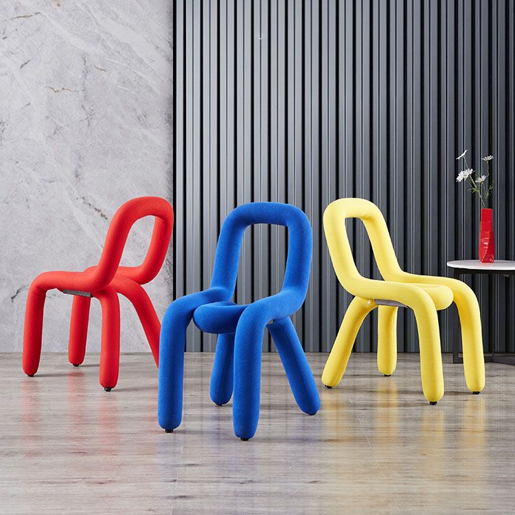 Modern Velvet Dining Room Chair Armless Metal Side Chair for Home Use