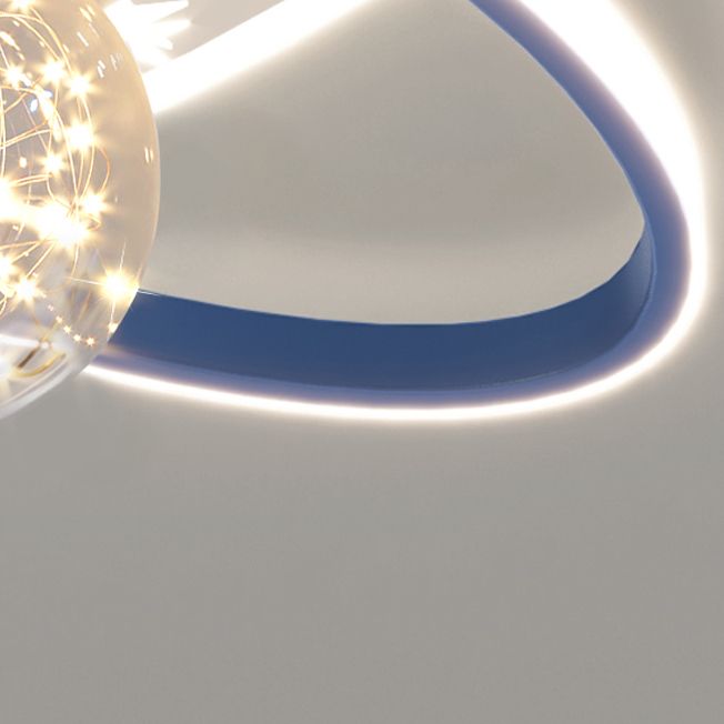 Plafonnier LED en forme de boule en fer moderne, 3 lumières, montage encastré pour chambre à coucher
