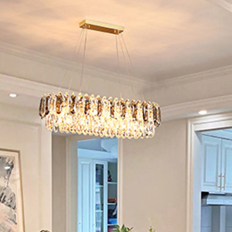 Crystal Dining Pendant Lamp Modern Kitchen Dining Room Crystal Hanging Lamp Fixture