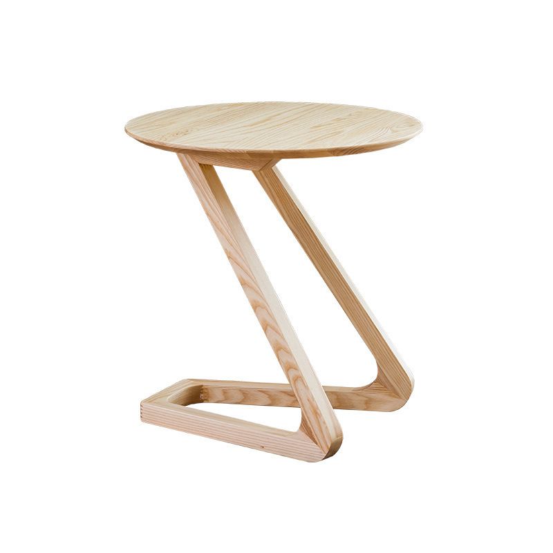 Solid Wood Abstract Table Round Scandinavian Living Room End Table