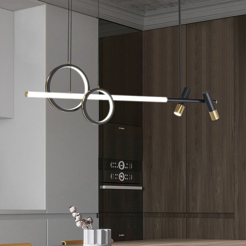 Luces colgantes de la isla de metal de la isla de geometría de estilo moderno